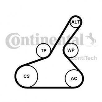 Комплект (ремінь+ролики) Contitech 6PK1190K1