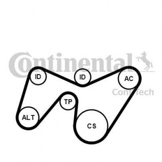 Комплект (ремінь+ролики) Contitech 6PK1642K2