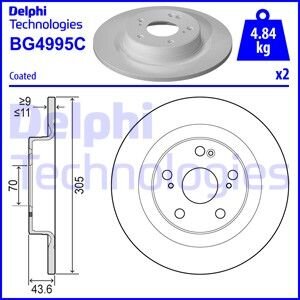 Диск гальмівний Delphi BG4995C