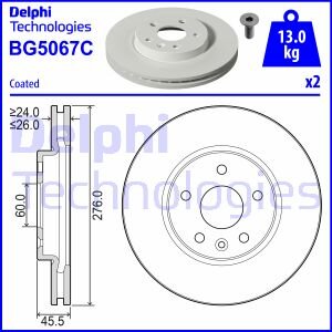 Диск гальмівний Delphi BG5067C