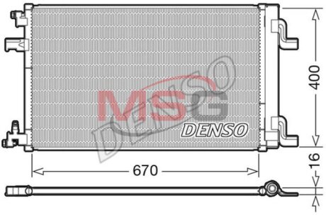 Акция Радіатор кондиціонера 1.4MPI 16V, 1.6MPI 16V, 1.4MPI Turbo 16V, 1.7CDTI 16V, 2.0CDTI 16V OPEL Insignia 08-16, Astra J 10-15, Zafira C 11-19, Cascada 13-19; CHEVROLET Cruze 09-17, Orlando 10-18 DENSO DCN20002