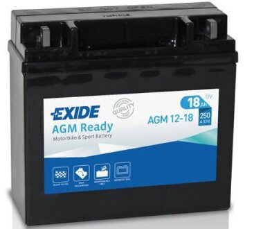 Акумулятор мото AGM 12V/18Ah/250A EXIDE AGM12-18
