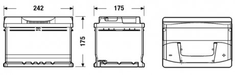 Акумулятор EXCELL 12V/60Ah/540A EXIDE EB602 (фото 1)