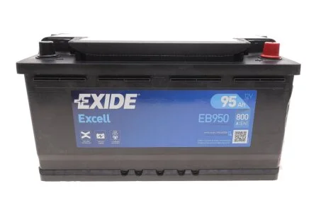 Батарея акумуляторна Excell 12В 95Аг 800А(EN) R+ EXIDE EB950