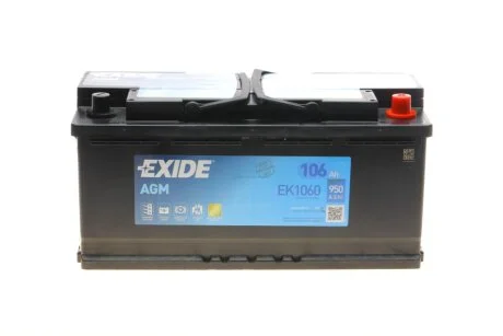 Акумулятор  START-STOP AGM 12V/106Ah/950A (R+) EXIDE EK1060