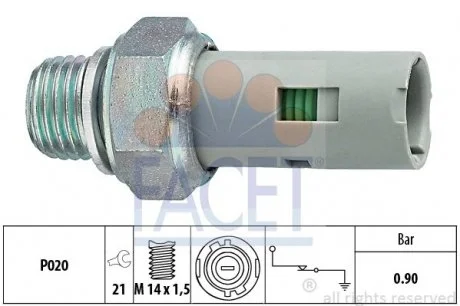 Датчик тиску масла FACET 7.0153