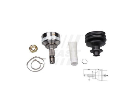 Акция ШРКШ зовнішній комплект PEUGEOT 308 (T7) 07-19, 5008 09-16, 207 06-15, Partner 96-08, 3008 09-16; CITROEN Berlingo 96-08, C4 10-20, C3 Picasso 09-17, DS4 10-15, Xsara Picasso 99-10 FAST FT25088K