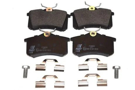 Колодки гальмівні дискові задні VW Golf VI 09-14; AUDI A4 04-08; SKODA Octavia A7 13-19; RENAULT Megane III 09-16; FORD Galaxy 94-06; SEAT Leon 05-12; PEUGEOT Partner 08-; CITROEN Berlingo 96-08; DS DS4 15-18 FAST FT29520