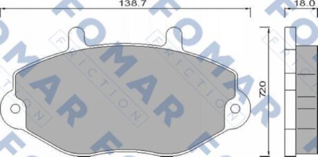 FO 486481 Roulunds гальмівні колодки передні дискові FOMAR FO486481