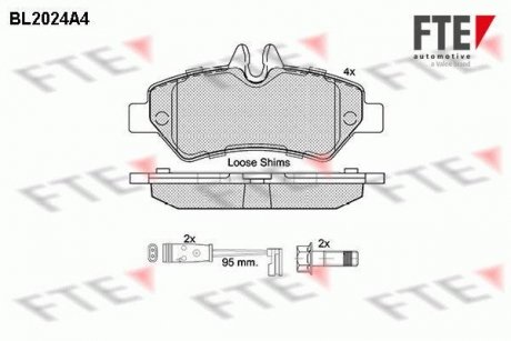 Комплект гальмівних колодок (дискових) FTE BL2024A4 (фото 1)