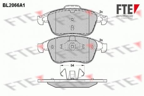 Комплект гальмівних колодок (дискових) FTE BL2066A1