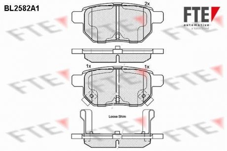 Комплект гальмівних колодок (дискових) FTE BL2582A1 (фото 1)