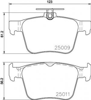 Колодки гальмівні дискові комплект; задн. HELLA 8DB355020261