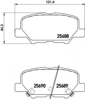 Колодки гальмівні дискові комплект; задн. HELLA 8DB355020291