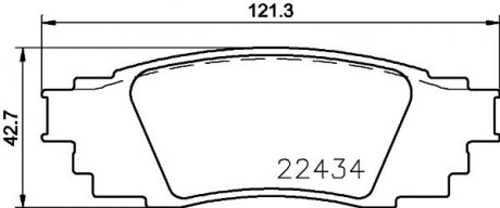 Колодки гальмівні дискові комплект; задн. HELLA 8DB355025121