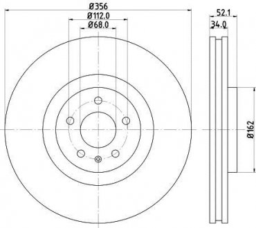 Диск гальмівний PRO High Carbon; передн. HELLA 8DD355129371