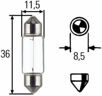 Лампа розжарювання HEAVY DUTY C5W 24V 5W SV 8,58 HELLA 8GM002092241