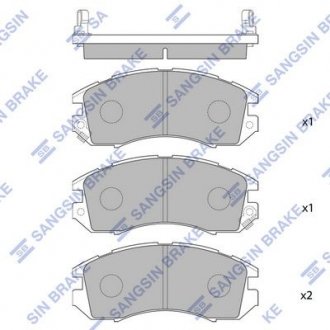 Комплект гальмівних колодок з 4 шт. дисків Hi-Q (SANGSIN) SP1120