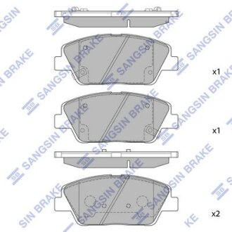 Комплект гальмівних колодок з 4 шт. дисків Hi-Q (SANGSIN) SP1397
