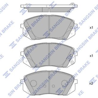 Комплект гальмівних колодок з 4 шт. дисків Hi-Q (SANGSIN) SP1682