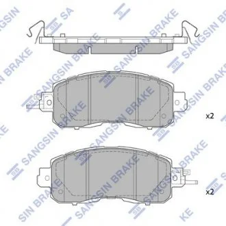 Комплект гальмівних колодок - дискові Hi-Q (SANGSIN) SP1765