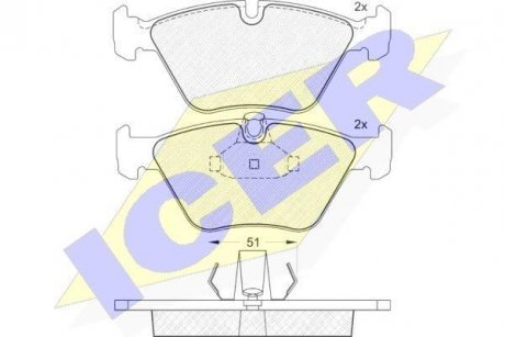 Комплект гальмівних колодок (дискових) ICER 181140 (фото 1)