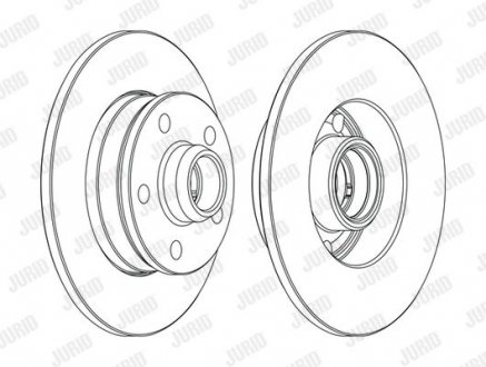 Гальмівний диск задній Seat Toledo / VW Golf / Passat / Vento Jurid 561620JC1 (фото 1)