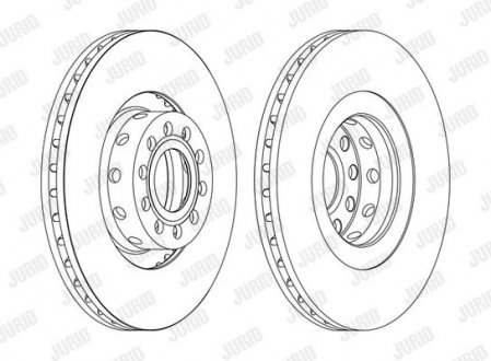 Гальмівний диск передній Audi A6, S6, A8, S8 quattro / VW Phaeton4motion Jurid 562175JC1 (фото 1)