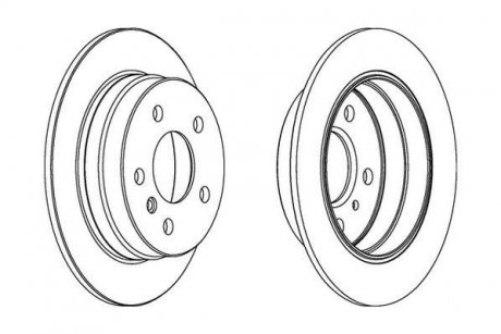 Гальмівний диск задній Mercedes A-Class (W169), B-Class (W245) (2004->) Jurid 562274JC