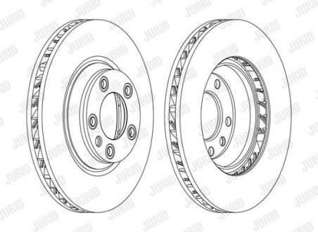 Гальмівний диск передній (правий) VW Touareg / Audi Q7 / Porsche Cayenne, Panamera Jurid 562359JC1