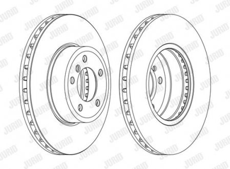 Гальмівний диск передній BMW 5-Series (E60)(E61), 6-Series (E63) 630 Jurid 562397JC1 (фото 1)