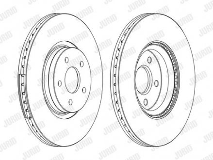 Гальмівний диск передній Ford Focus II, III, Kuga II, Transit Connect / Volvo C70, S40, V40, V50 Jurid 562434JC1