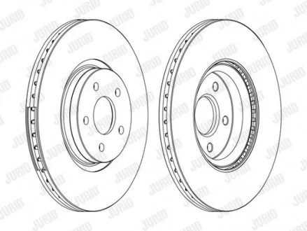 Гальмівний диск передній Ford Focus II, III, Kuga II, Transit Connect / Volvo C70, S40, V40, V50 Jurid 562434JC1