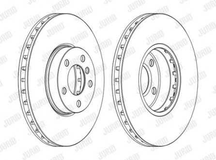 Гальмівний диск передній BMW X5, X6 / Toyota Corolla Jurid 562691JC1 (фото 1)