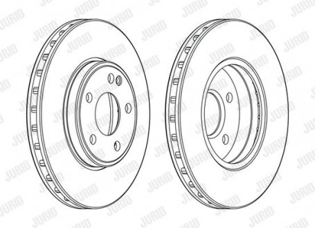 Гальмівний диск передній Mercedes A-Class (W176), B-Class (W246, W242), CLA (X117, C117), GLA (X156) Jurid 563114JC (фото 1)