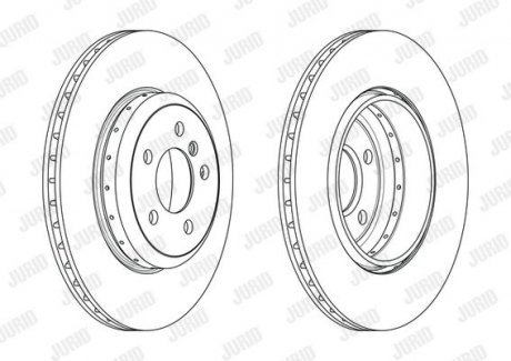 Гальмівний диск задній BMW 5-Series, 6-Series, 7-Series (2010->) Jurid 563149JVC1 (фото 1)