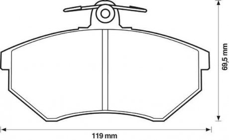 Гальмівні колодки передні Audi 80, 90, 100, 200, A4 / Seat Toledo, Cordoba / VW Caddy, Golf, Passat Jurid 571357J