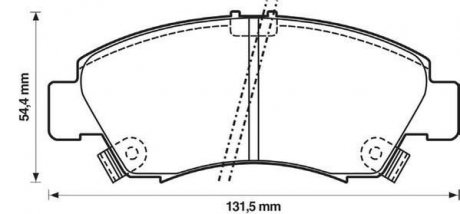 Гальмівні колодки передні Honda Capa, City, Civic V VI, CRX, Jazz Jurid 572324J