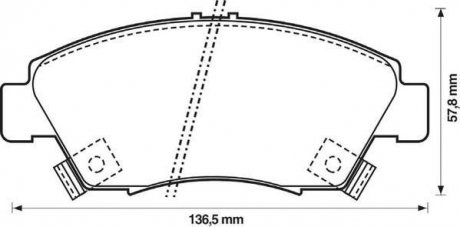 Гальмівні колодки передні Honda Civic V VI VII VIII, CRX III Jurid 572340J (фото 1)