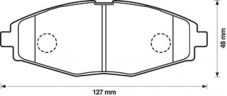 Гальмівні колодки передні Chery QQ3/ Chevrolet Matiz/ Daewoo Lanos Matiz/ ZAZ Sens Jurid 572402J (фото 1)