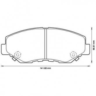 Гальмівні колодки передні Honda II, CR-V Accord VII, Pilot (2002->) Jurid 572504J