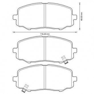 Гальмівні колодки передні Hyundai i20 I (2008-2015) Jurid 572609J (фото 1)