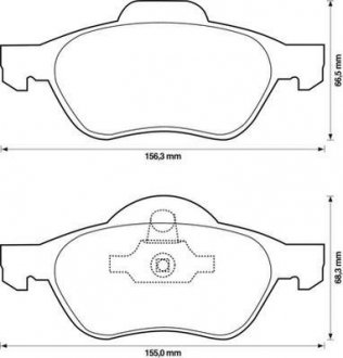 Гальмівні колодки передні Renault Clio IV, Fluence, Grand Scenic, Laguna III, Megane III, Scenic III Jurid 573243J (фото 1)