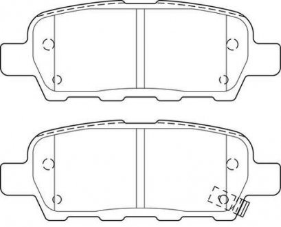 Гальмівні колодки задні Nissan Qashqai, X-Trail, Tiida, Teana, Leaf / Renault Koleos I II / Infiniti Jurid 573754J (фото 1)