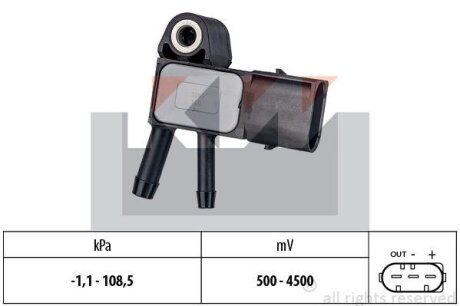 Датчик тиску вихлопних газів (аналог EPS 1.993.269/Facet 10.3269) KW 493 269