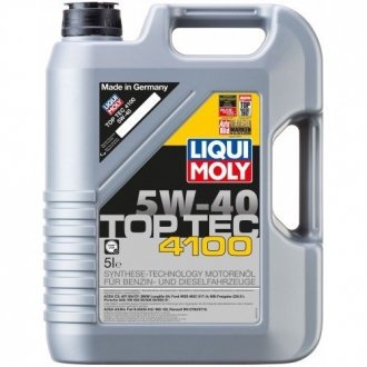 Олива моторна TOP TEC 4100 5W-40, API SN, ACEA C3, 5л LIQUI MOLY 7501