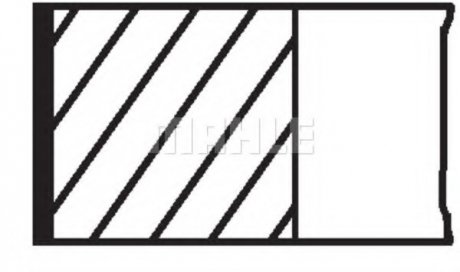 Original кільця поршневі на 1 циліндр, 2-й ремонт (0,50) MAHLE / KNECHT 03020V2 (фото 1)