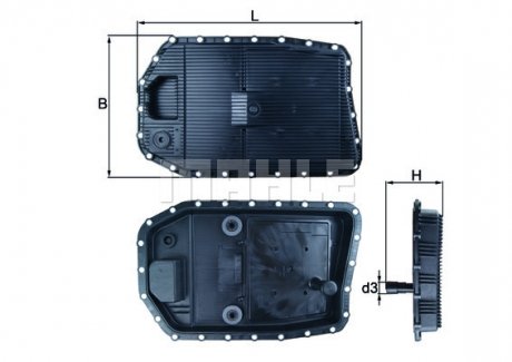 Фільтр АКП з піддоном в зборі BMW 3 (E90)/5 (E60) MAHLE / KNECHT HX154 (фото 1)