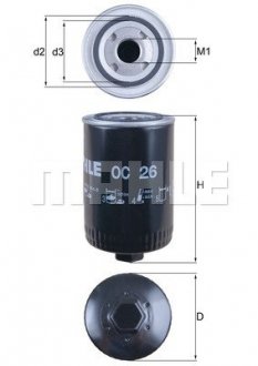 Фільтр мастил MAHLE / KNECHT OC26 (фото 1)