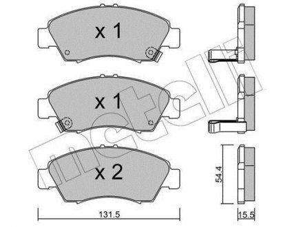 Комплект гальмівних колодок Metelli 22-0138-0